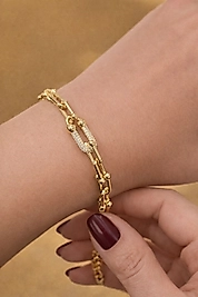 Aurielle Modern Ataç Detaylı Taşlı Bileklik