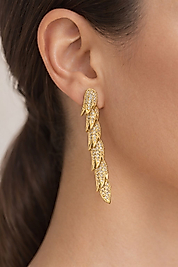 14K Balık Kuyruğu Işıltı Küpe (Gold)