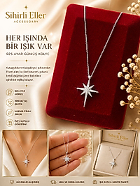 25 Ayar Gümüş Kutup Yıldızı Taşlı Kolye