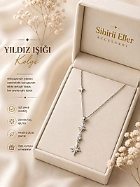 925 Ayar Gümüş Yıldız Işığı Taşlı Kolye