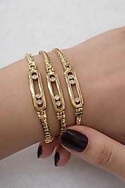 Aurielle Mexica Üç Taş Detaylı Zarif Bileklik