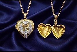 Alya Kalp Kapaklı Çelik Kolye – Taşlı, Açılır Kalp Tasarım